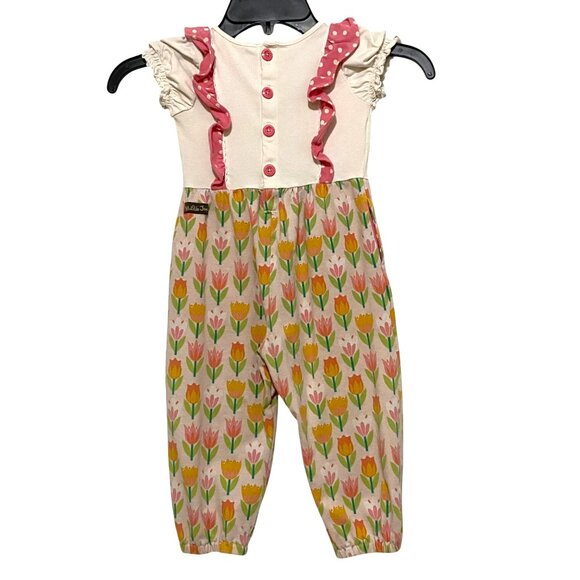Matilda Jane Girls Jumpsuit 18-24 months Spring Floral Print Flowers Playsuit - Picture 4 of 8